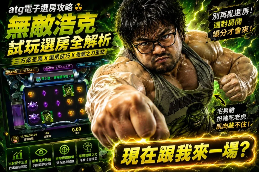 ATG無敵浩克試玩攻略圖，解析選房技巧、免費試玩重點與新手入門方向。